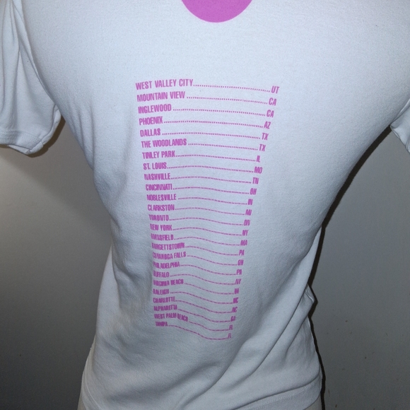 Women's White and Pink Graphic Tee - Picture 3 of 4